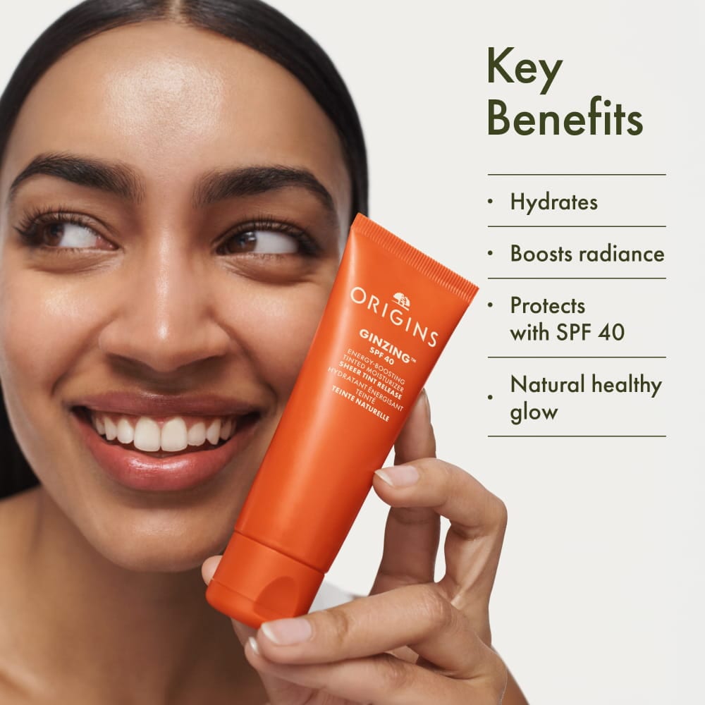 Ginzing™ Energy-Boosting Tinted SPF40 Moisturiser, Shade 1, 50ml